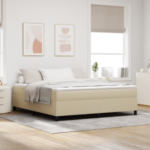 vidaXL Boxspringbed met Matras Lichtgroen Grijs Super King Katoen