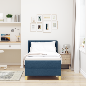 vidaXL Boxspringbed met hoofdeinde Blauw 200 x 80 cm Stof