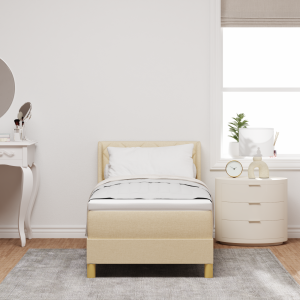 vidaXL Boxspringbed met matras met hoofdeinde Crème 200 x 80 cm Stof