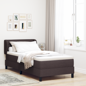 vidaXL Boxspringbed met matras Donkerbruin 80 x 200 cm Stof