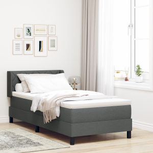 vidaXL Boxspringbed met hoofdeinde Donkergrijs 190 x 90 cm Stof