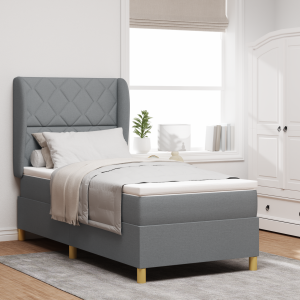 vidaXL Boxspringbed met matras Lichtgrijs 200 x 100 cm Stof