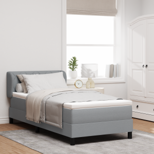 vidaXL Boxspringbed met matras Lichtgrijs 100 x 200 cm Stof