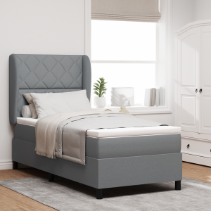 vidaXL Boxspring bed met matras Lichtgrijs 100 x 200 cm Stof