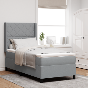 vidaXL Boxspringbed met matras Lichtgrijs 200 x 100 cm Stof