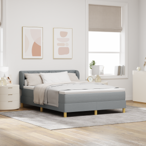 vidaXL Boxspringbed met matras Lichtgrijs 160 x 200 cm Stof