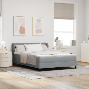 vidaXL Boxspringbed met matras Lichtgrijs 160 x 200 cm Stof