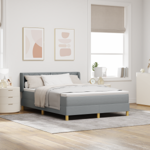vidaXL Boxspringbed met matras Lichtgrijs 200 x 160 cm Stof