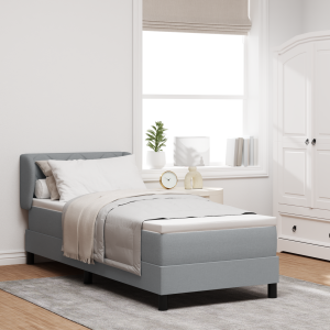vidaXL Boxspringbed met matras Lichtgrijs 80 x 200 cm Stof