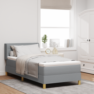 vidaXL Boxspringbed met matras Lichtgrijs 200 x 90 cm Stof