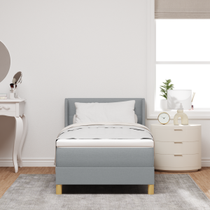 vidaXL Boxspringbed met matras Lichtgrijs 200 x 90 cm Stof