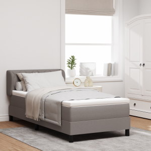 vidaXL Boxspringbed met matras met hoofdeinde Taupe 100 x 200 cm Stof