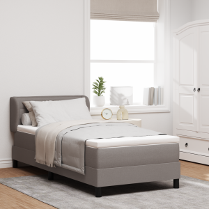 vidaXL Boxspringbed met matras met hoofdeinde Taupe 80 x 200 cm Stof