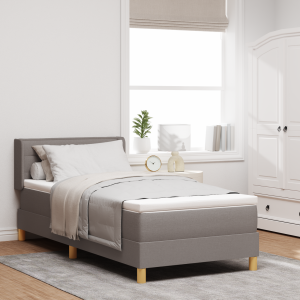 vidaXL Boxspringbed met matras met hoofdeinde Taupe 200 x 80 cm Stof