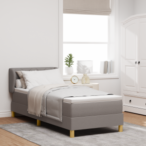 vidaXL Boxspringbed met matras met hoofdeinde Taupe 80 x 200 cm Stof