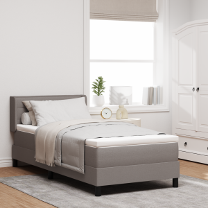 vidaXL Boxspringbed met matras met hoofdeinde Taupe 200 x 80 cm Stof