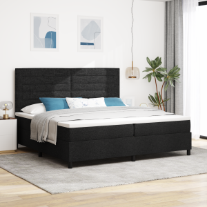vidaXL Boxspringbed met matras stof zwart 200x200 cm