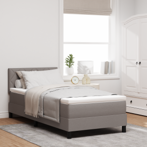 vidaXL Boxspringbed met hoofdeinde Taupe 100 x 200 cm Stof