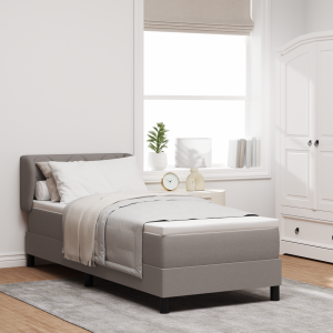 vidaXL Boxspringbed met matras met hoofdeinde Taupe 80 x 200 cm Stof