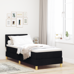 vidaXL Boxspringbed met Matras Zwart 80x200 cm Stof