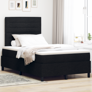 vidaXL Boxspringbed met Matras Zwart Klein Tweepersoons Stoffen
