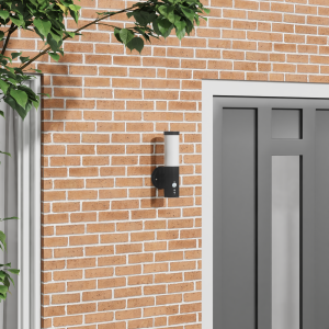 vidaXL Buiten Wandlamp met Sensor Zwart RVS IP44