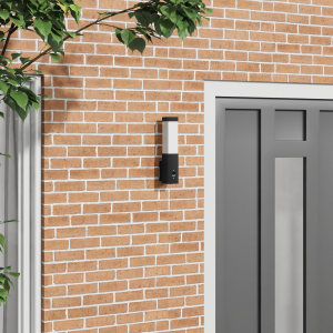 vidaXL Buiten Wandlamp met Sensor Zwart RVS IP44