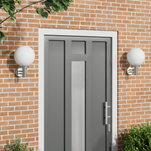 vidaXL Buiten Wandlampen 2 stuks zilver RVS IP44