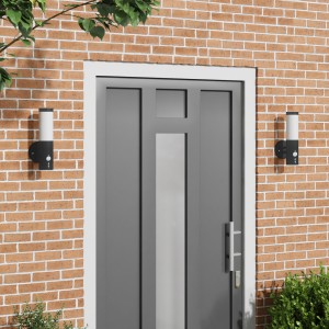 vidaXL Buitenwandlamp met Sensor 2 stuks Zwart RVS IP44