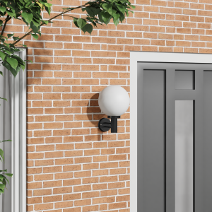 vidaXL Buitenwandlamp Zwart RVS IP44
