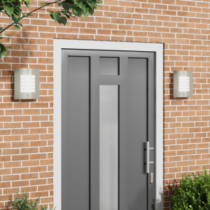 vidaXL Buitenwandlampen met Sensor 2 stuks Zilver RVS IP44