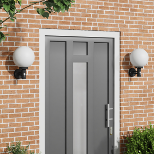vidaXL Buitenwandlampen met Sensor 2 stuks Zwart RVS IP44