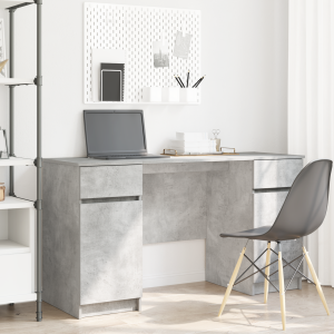 vidaXL Bureau Beton Grijs 140x49x76 cm Geperst Hout