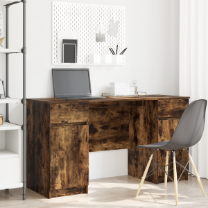 vidaXL Bureau Gerookt Eiken 140x49x76 cm Kunststof Hout