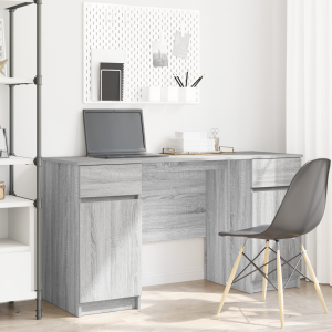 vidaXL Bureau Grijs Sonoma 140x49x76 cm Gevoerd Hout