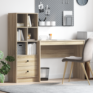 vidaXL Bureau met Opbergruimte in Sonoma Eikenhout