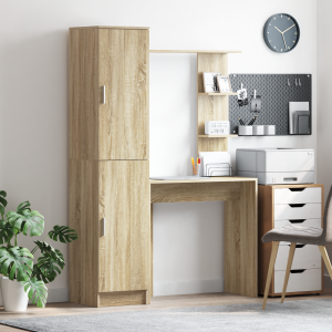 vidaXL Bureau met Opbergruimte in Sonoma Eikenhout