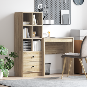 vidaXL Bureau met Opbergruimte in Sonoma Eikenhout