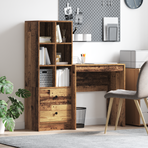 vidaXL Bureau met Opbergruimte Oud Hout Gelaagd Hout