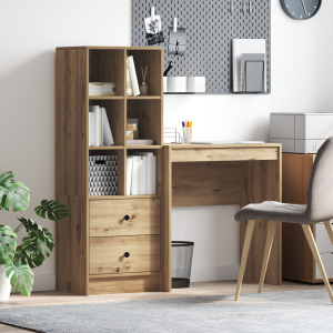 vidaXL Bureau met Opbergruimte van Artisan Eiken Geengineerd Hout
