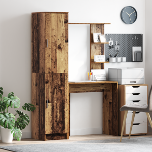 vidaXL Bureau met Opbergruimte van Oud Geengineerd Hout