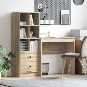 vidaXL Bureau met opslag in Sonoma eiken hout