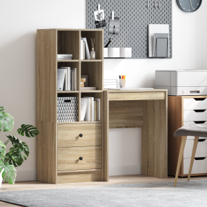vidaXL Bureau met Opslag van Sonoma Eiken Geengineerd Hout