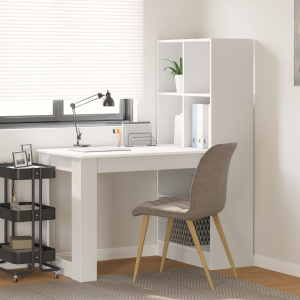 vidaXL Bureau Wit 122 x 67 x 145 cm Geengineerd hout en Spaanplaat