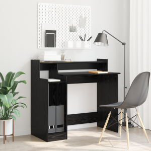 vidaXL Bureau Zwart eiken 97 x 45 x 90 cm Bewerkt hout