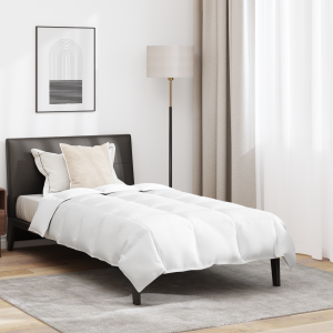 vidaXL Winter Dekbed met kussen 2 pcs Wit Donsveertjes