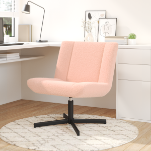 vidaXL Draai Relax Stoel Roze Kurtachtige Wol