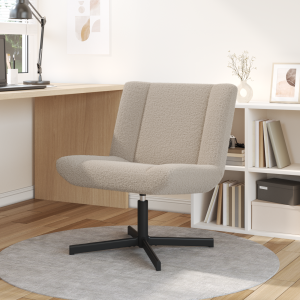 vidaXL Draaistoel Relaxstoel Lichtgrijs Curly Stof