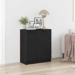 vidaXL Dressoir 60x30x70 cm bewerkt hout zwart eikenkleurig
