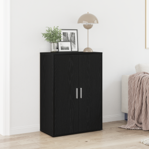 vidaXL Dressoir Zwart Eiken 60 x 31 x 84 cm Bewerkt hout